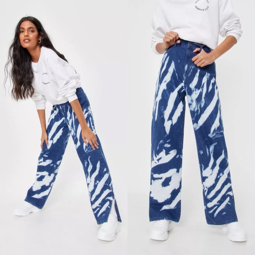 Nasty Gal | Bleached High Waisted Straight Leg Jeans - 6